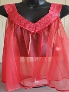 2PC LACE NECK SHEET BABY DOLL WITH OPEN BACK.SS